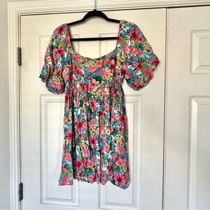 Pink Blush Tropical Mini Dress